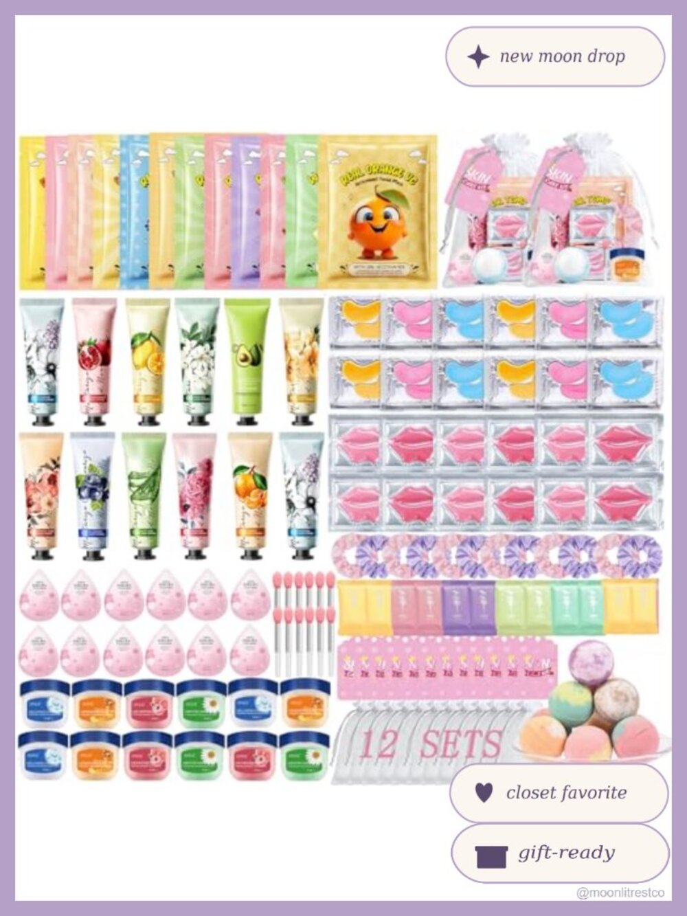 144 Pc Spa Party Supplies Kit Facial Masks Lip Balm Foot Bath Bombs Gift Set